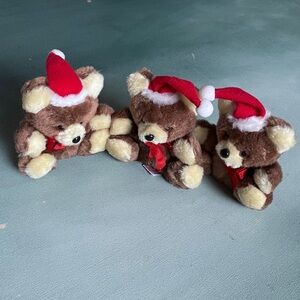 Russ Vintage Teddy Bear Plush Trio Christmas NEW 1979